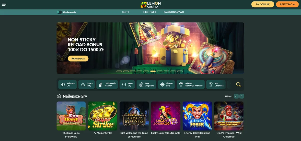 Lemon Casino bonus za rejestrację 